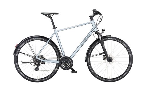 KTM  X-LIFE TRACK STREET FÉRFI KERÉKPÁR azzurro silver (dark grey + grey) 3 x8 Shimano Acera