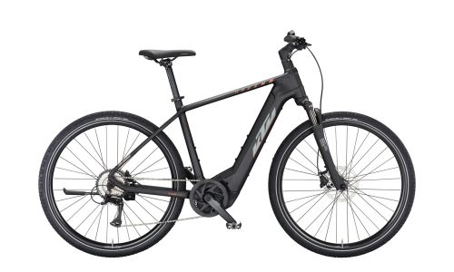 KTM MACINA CROSS 510 FÉRFI E-BIKE black matt (grey+orange) SH Acera 8 + BOSCH PT-CX5R4