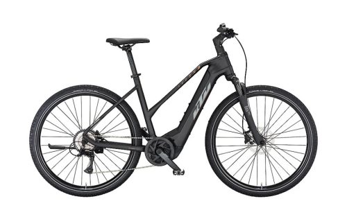 KTM MACINA CROSS 510 NŐI E-BIKE  black matt (grey+orange) SH Acera 8 + BOSCH PT-CX5R4