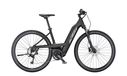 KTM MACINA CROSS 510 PTS UNISEX E-BIKE black matt (grey+orange) SH Acera 8 + BOSCH PT-CX5R4