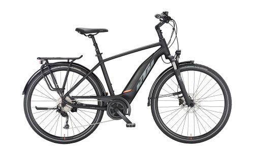 KTM MACINA FUN A510 FÉRFI E-BIKE black matt (grey+orange) SH Alivio 9 + BOSCH UC-A+5P2