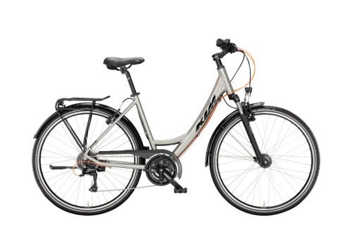 KTM LIFE JOY CORE GREY (BLACK+ORANGE) UNISEX KERÉKPÁR 2X8 SHIMANO ACERA VÁLTÓVAL